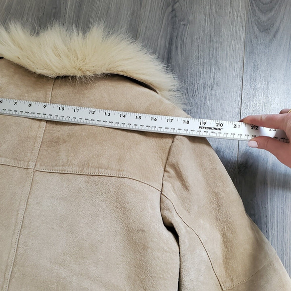 Vintage Penny Lane Coat Women's Large Long Leather Fur Boho Classic 90s Y2K - Picture 10 of 16